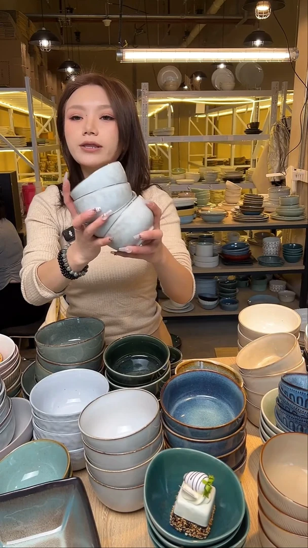 瓷165【瑕疵】外贸尾货窑变釉下彩