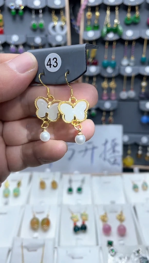 【闪购商品】和田玉耳饰14K金镶嵌时尚耳饰111