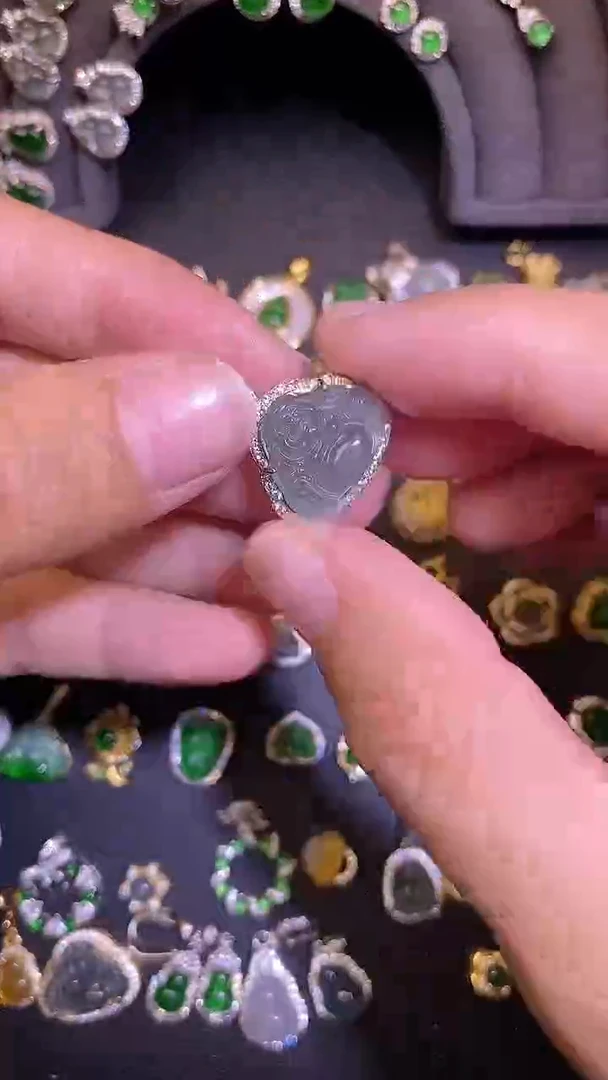 吊坠(不含链)银S925镶嵌翡翠1