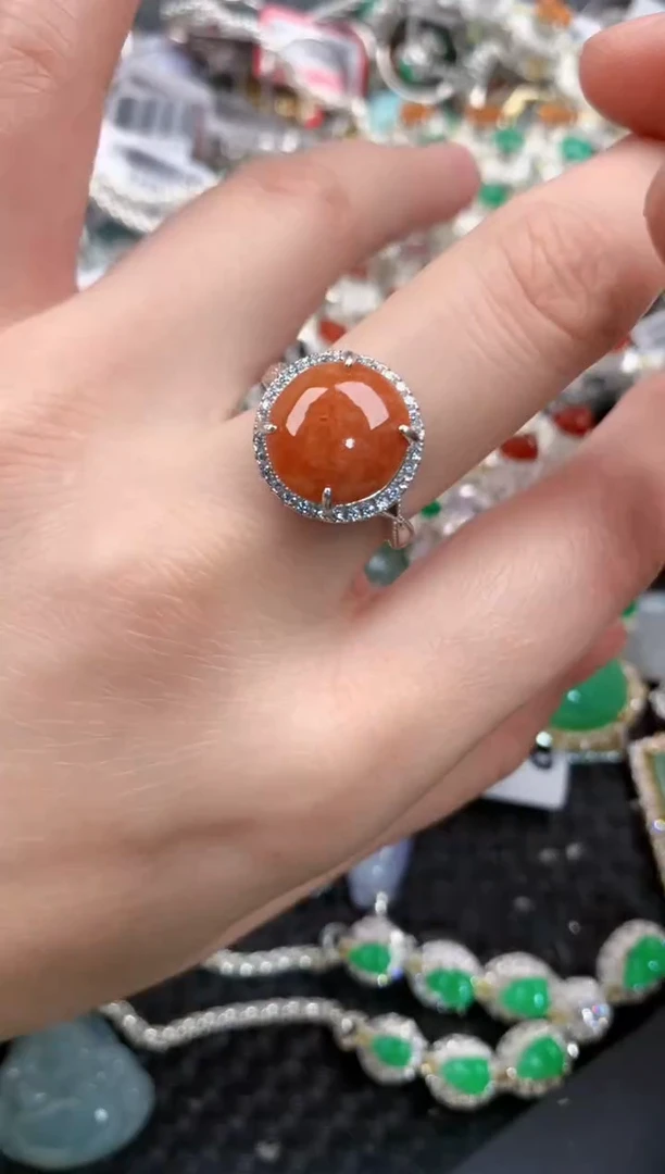 银S925镶嵌戒指翡翠1313---5