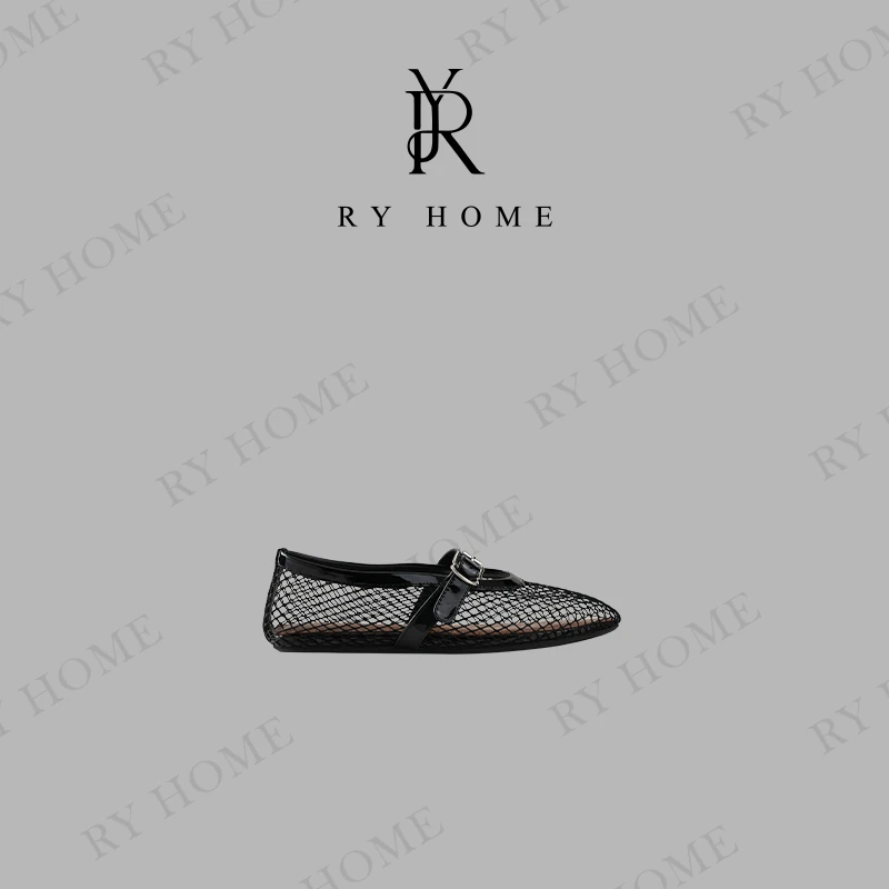 【容雨RYHOME】网织羊皮镂空平底鞋251X1298