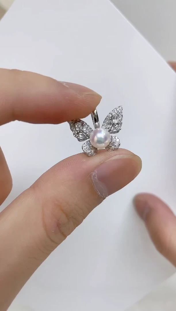 海水珍珠银S925镶嵌颈饰海水珍珠吊坠