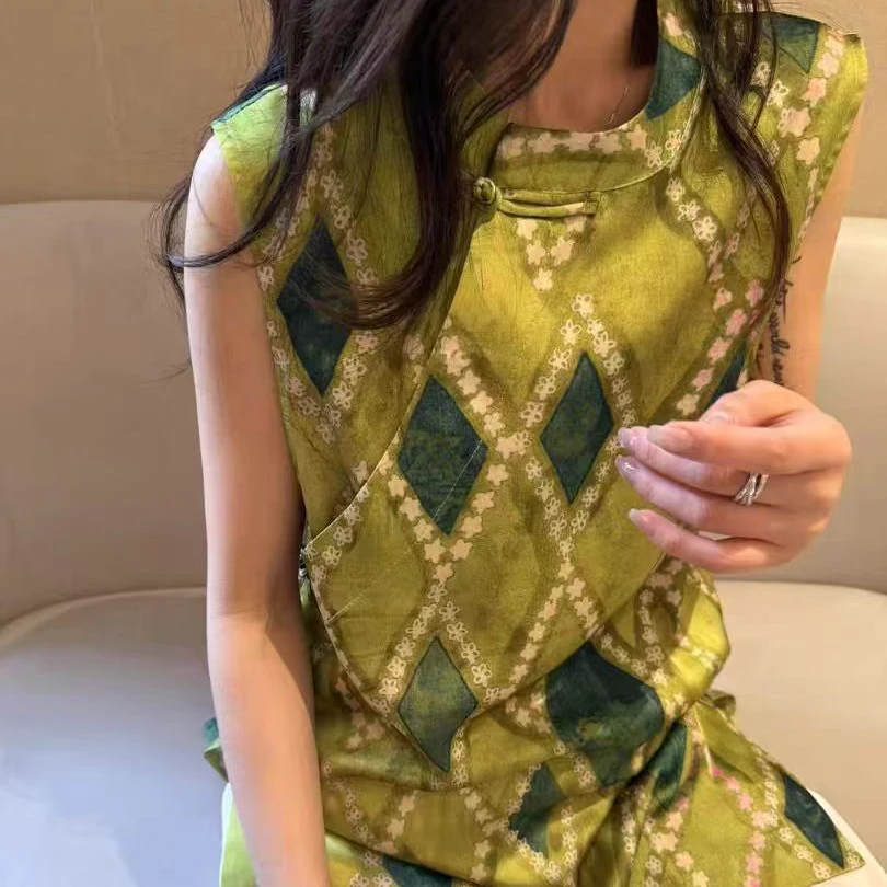 【亦悠悠】（乐观豁达篇—非雪纺）夏季女国风中长款马甲无袖上衣