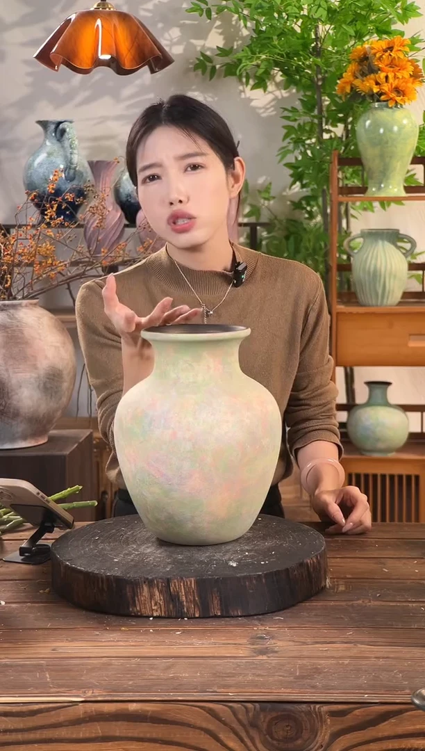 苔点绿-胖肚瓶大号