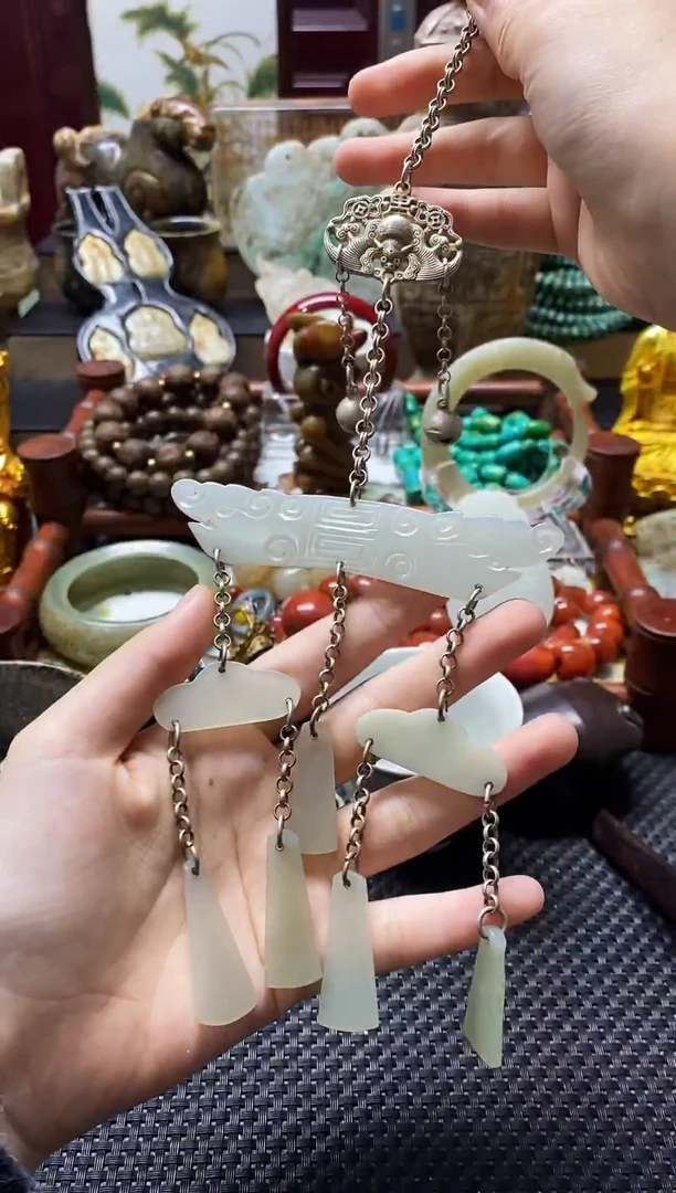 合金和田玉挂件腰佩