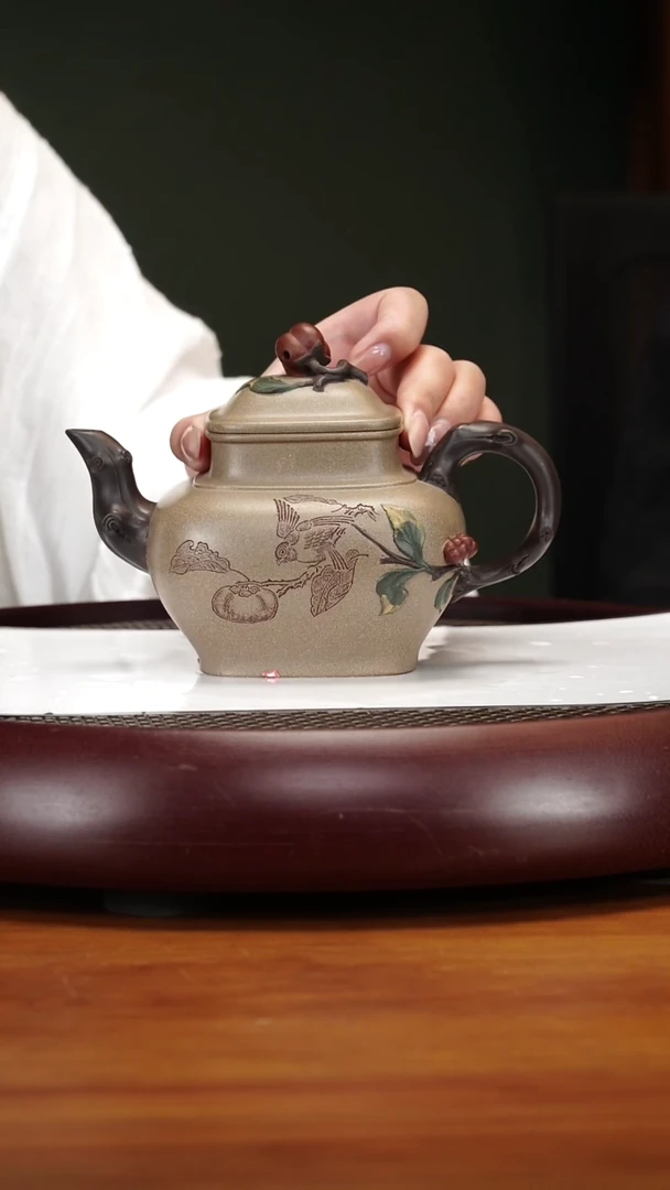 茶壶紫砂38LJ柿柿如意老青段500cc