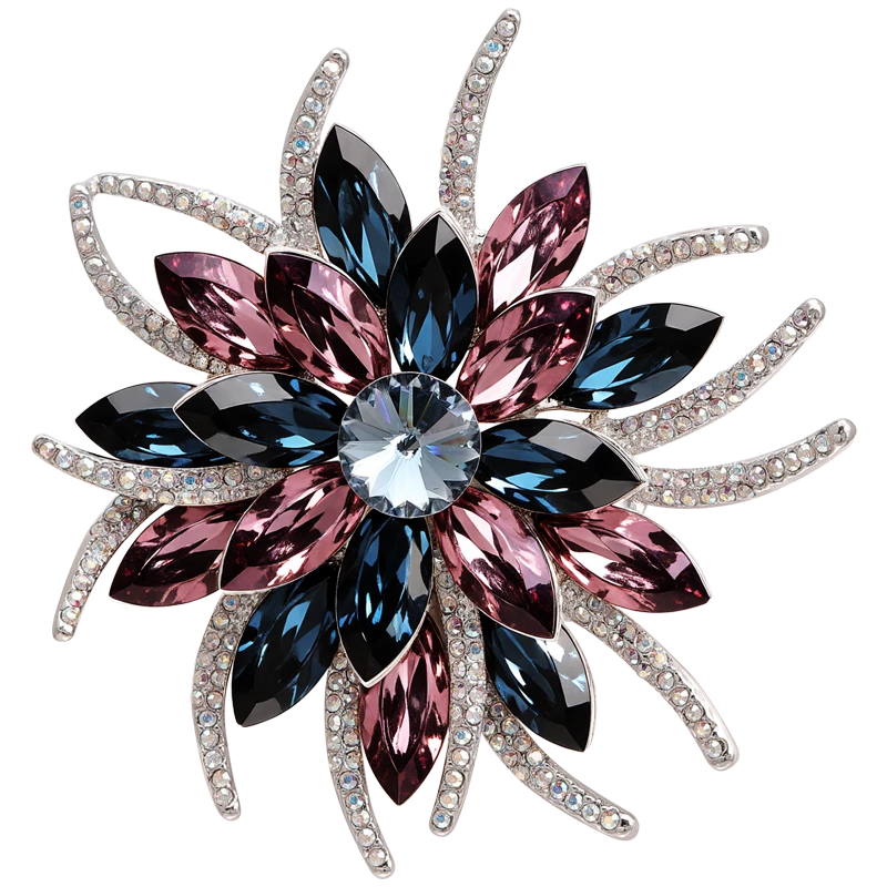 铜合金仿水晶胸针 长安花施家马眼水晶高端胸针精致胸花时尚3282