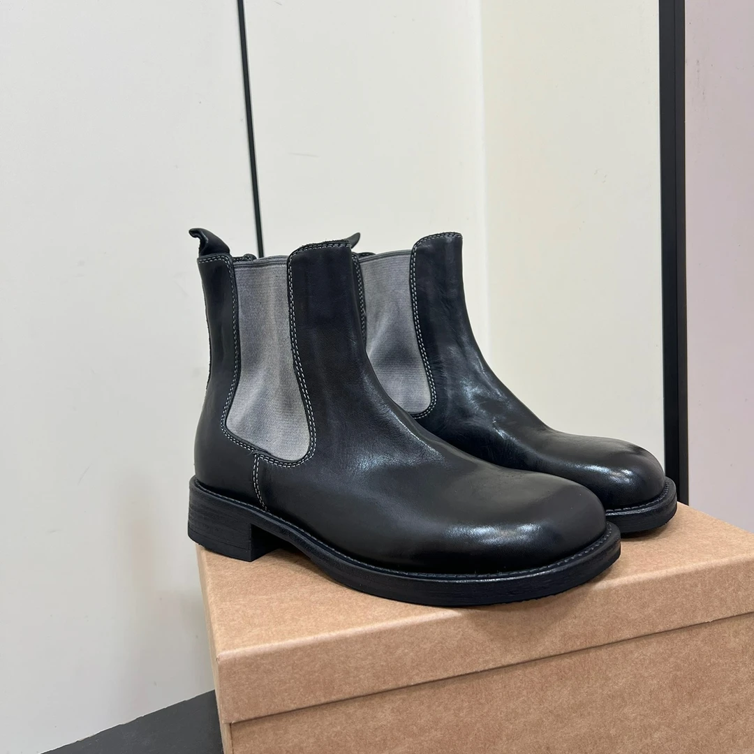 水洗马皮短靴女靴子复古百搭