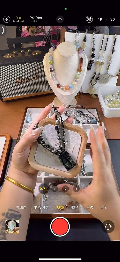 水晶手链未镶嵌卡35绿龙晶无事牌项链