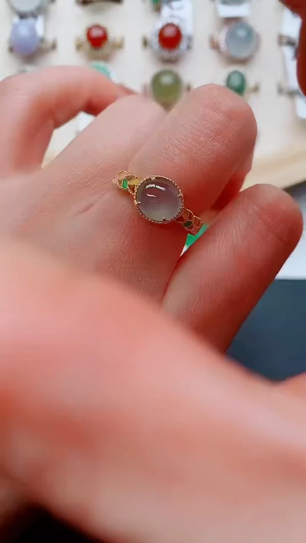 银S925镶嵌戒指翡翠...