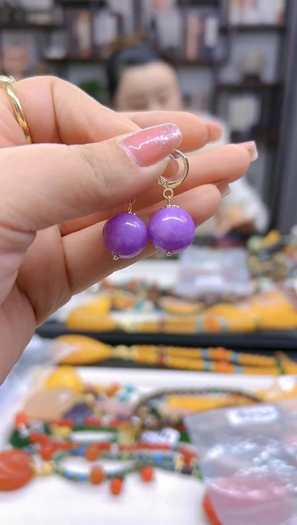 【闪购商品】翡翠耳饰14K金镶嵌耳扣E532