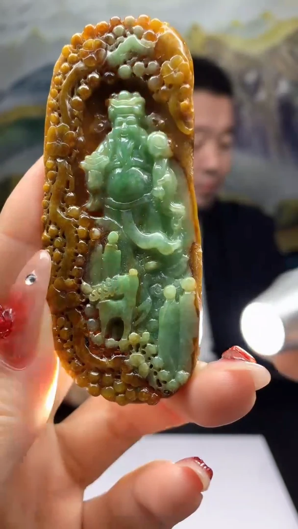 【闪购商品】定制翡翠未镶嵌1064ry-毛货挂件142