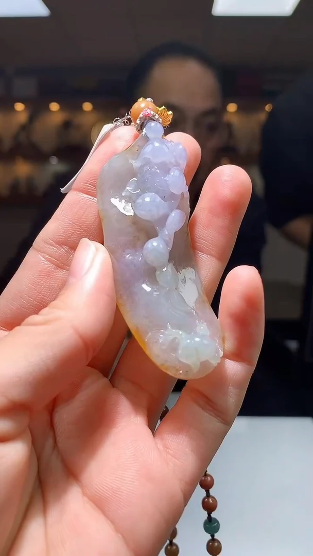 【闪购商品】定制翡翠未镶嵌1087hm-毛货挂件(赠珠链）73