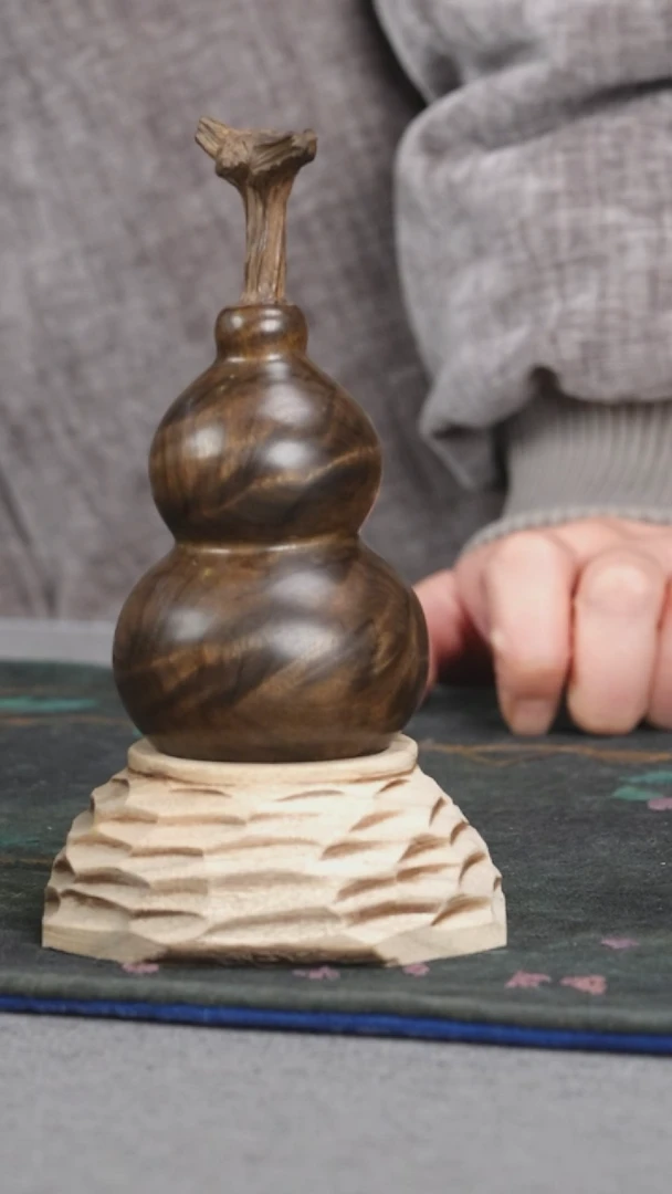 【闪购商品】金丝楠古沉水波纹葫芦摆件手把件