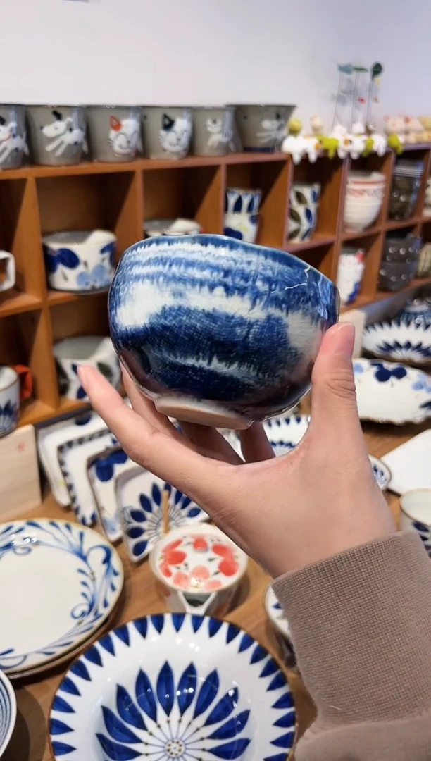 瓷片福利 侘寂圆碗（小）-水色