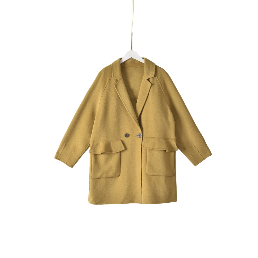 【】深圳时尚女装WNC-100双面羊毛大衣A173-棕色大三码