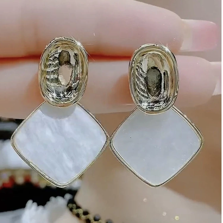 锌合金耳饰 新款清爽百搭耳环气质轻奢时尚简约复古