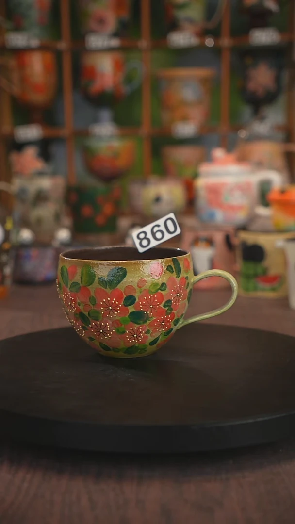 紫砂油画手绘釉下彩860