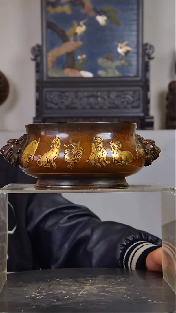 瓷片海*岛精美香炉放漏结缘2000