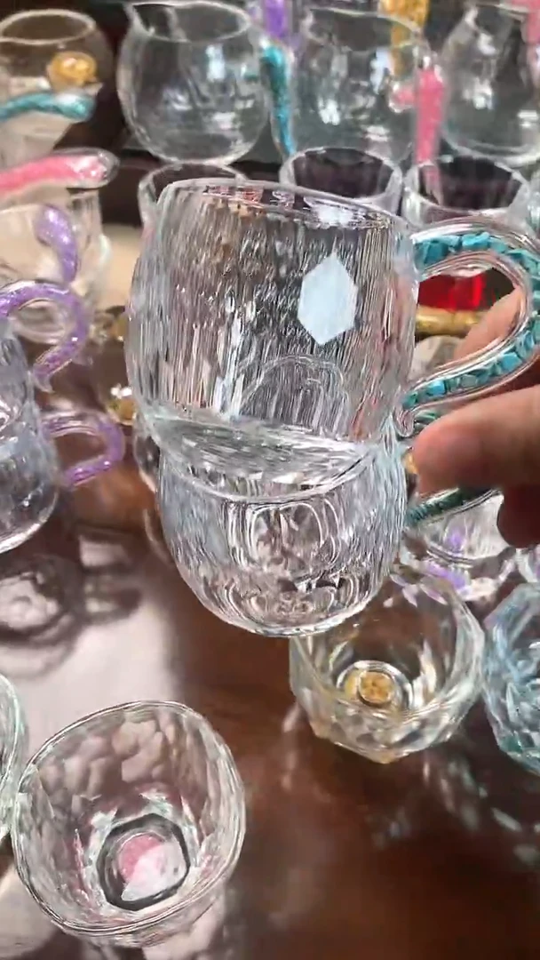 【闪购商品】玺宴新款水晶弯把小茶碗绿松石2个装