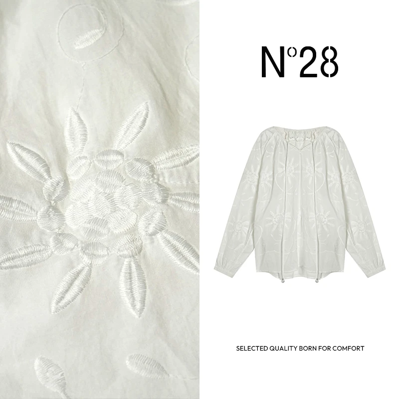 【小小莎】‘塞纳河畔’夏季气质百搭圆领设计师女士长袖885211S088