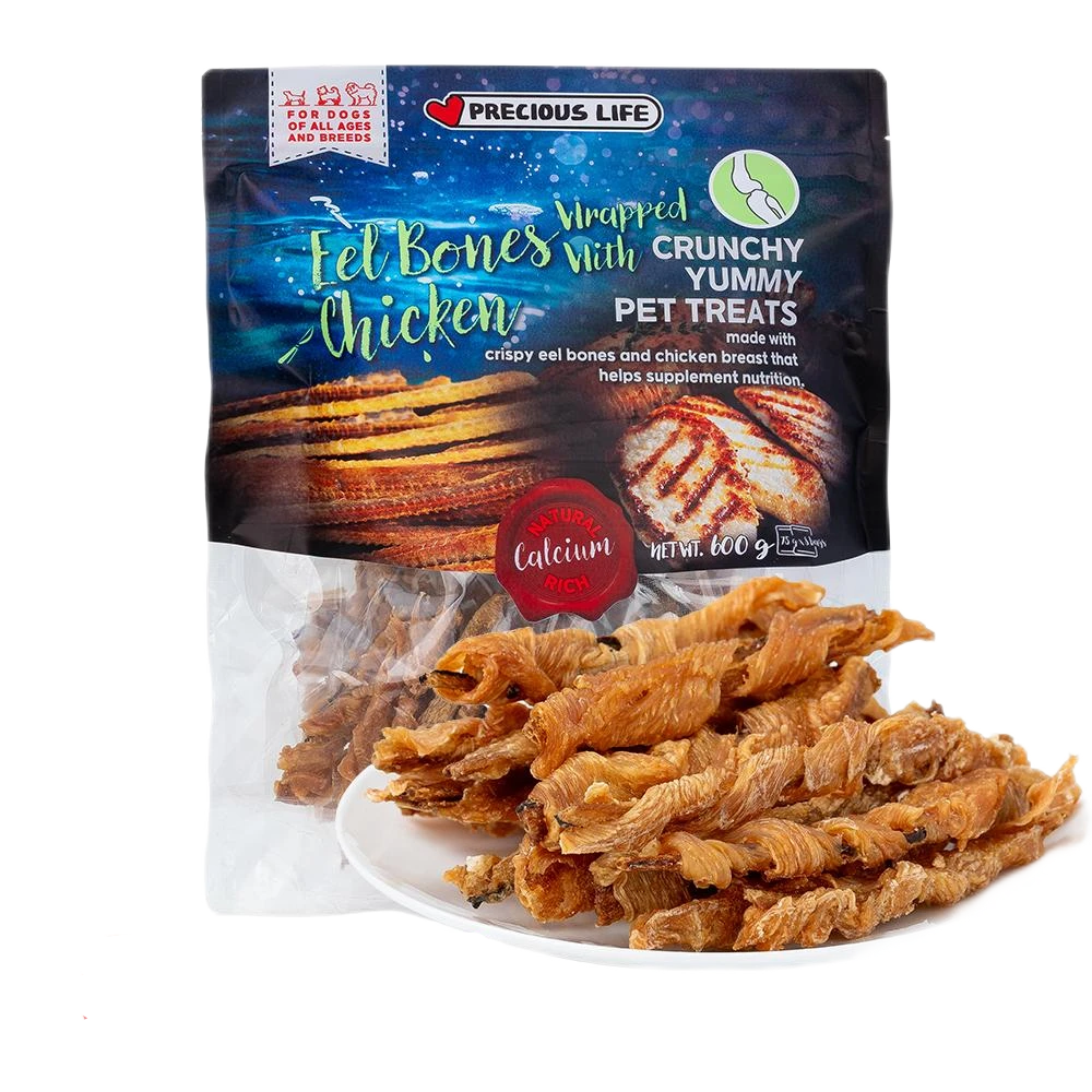 【进口商超同款】帕美德鸡肉鳗鱼骨狗狗磨牙零食营养犬洁齿600g大包