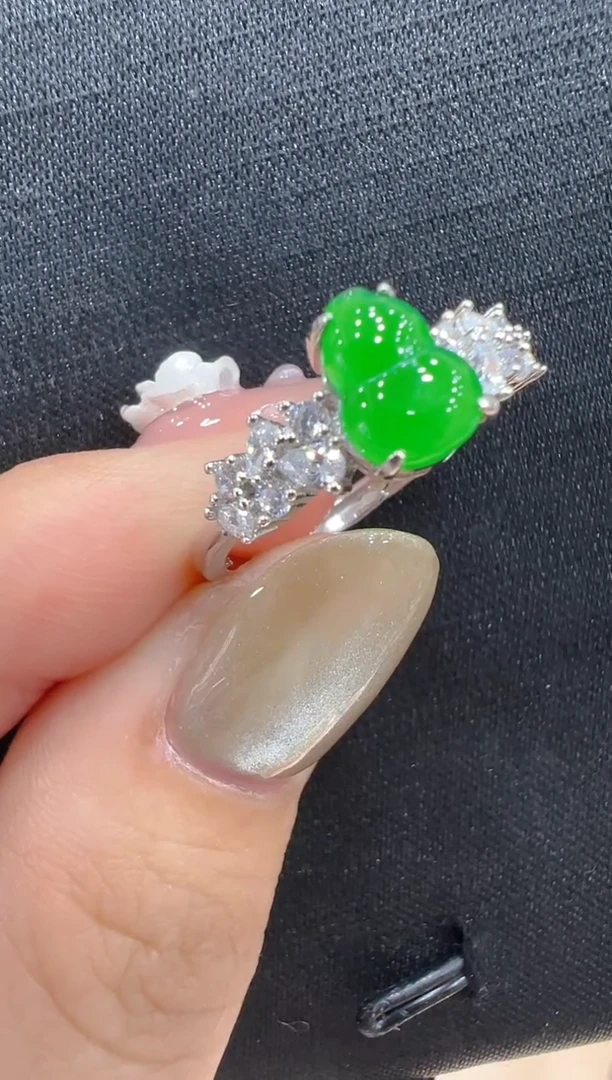 银S925镶嵌戒指翡翠多样性团购发一件