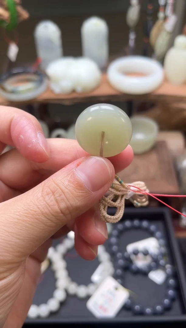 【闪购商品】和田玉吊坠未镶嵌且末青白玉平安扣822361