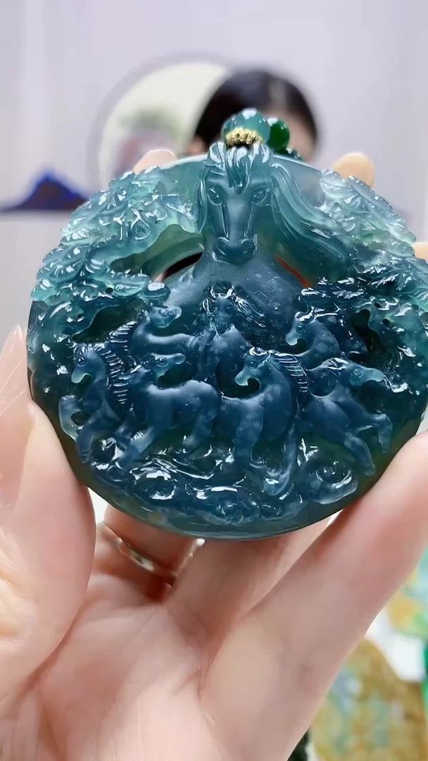 未镶嵌定制翡翠4812DD-毛货挂件71