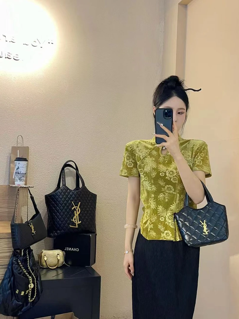 新中式复古国风立领镂空短袖T恤夏季新款设计感小众洋气轻奢气质