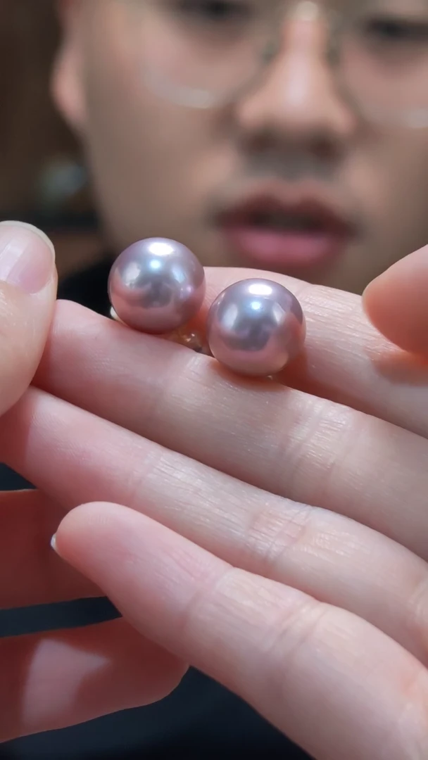 18K金镶嵌淡水珍珠耳钉18K金珍珠耳钉GW13*