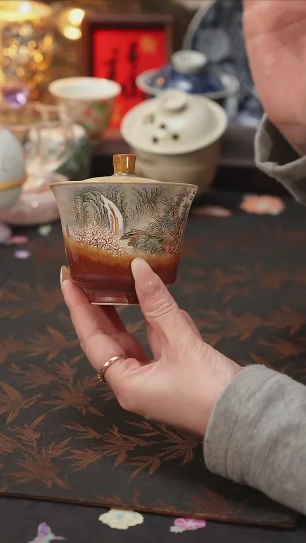 杯景德镇陶瓷杯碗柴烧多人