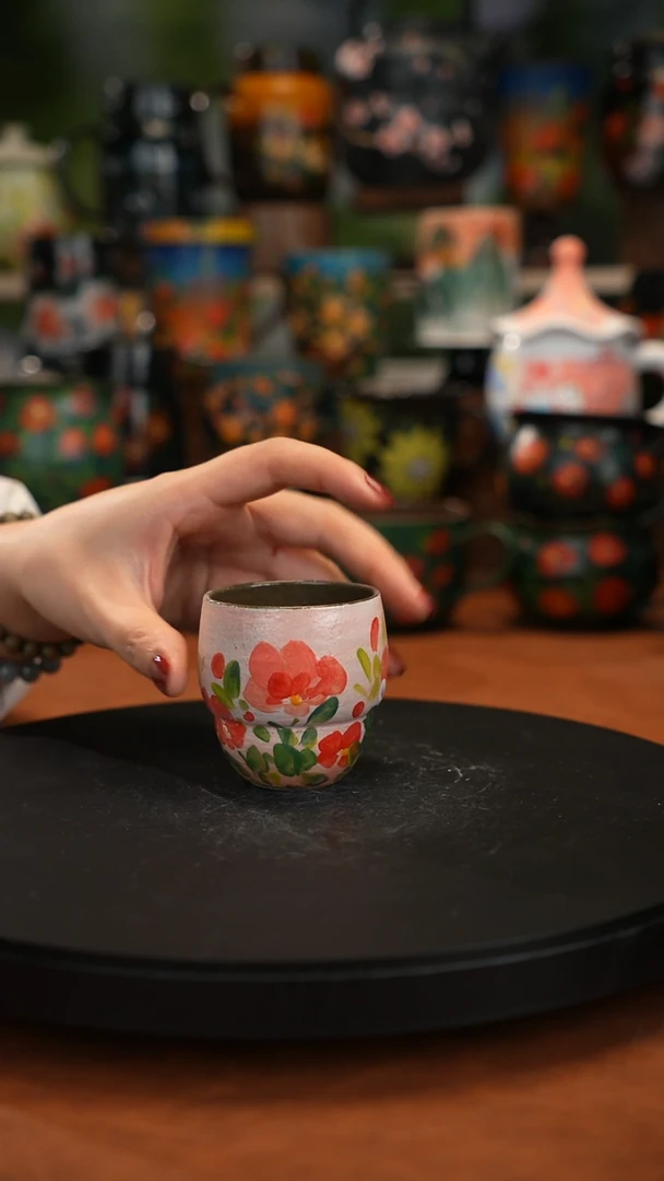 紫砂油画手绘釉下彩