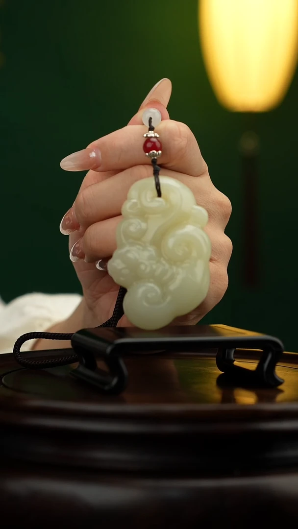玉【灵芝如意】天然玉石手把件