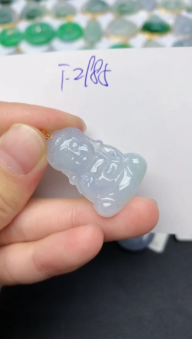 颈饰18K金镶嵌翡翠天然缅甸A货翡翠百元以上9元证书费自理