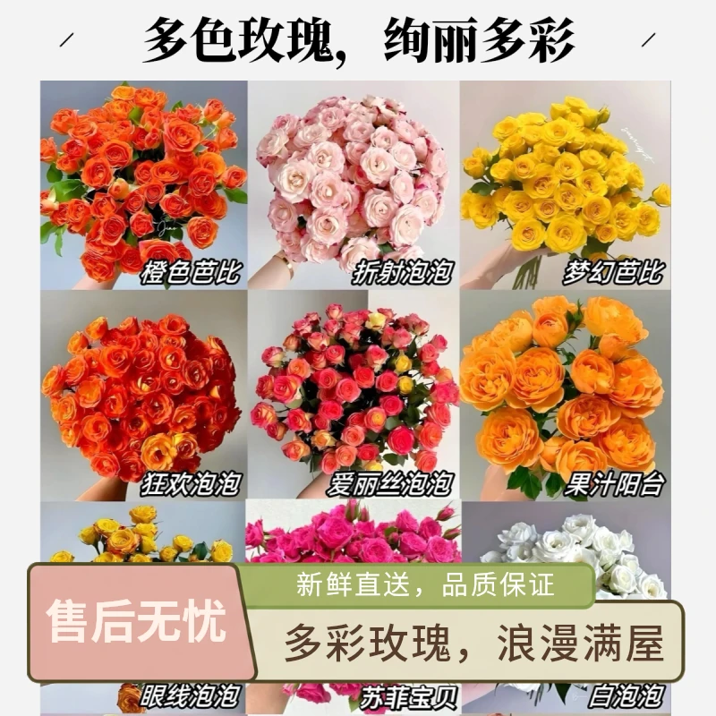 家居花随机多头玫瑰5枝