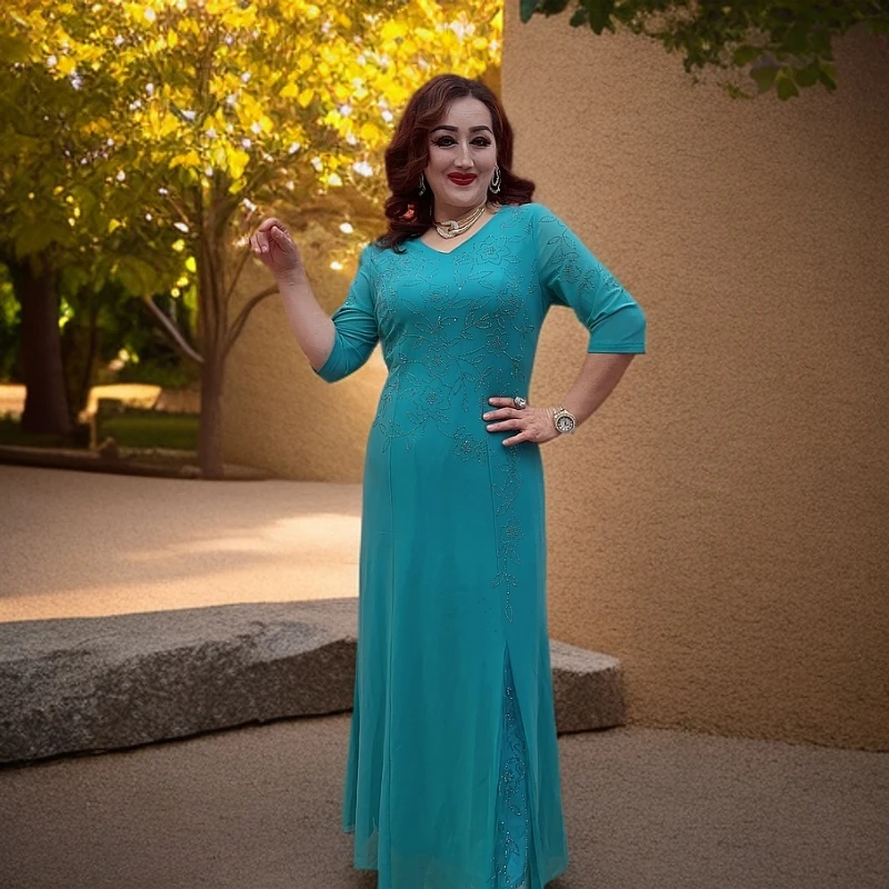 2025新款 长裤连衣裙婚礼长款休闲气质修身大码显瘦高贵红色。。。。。