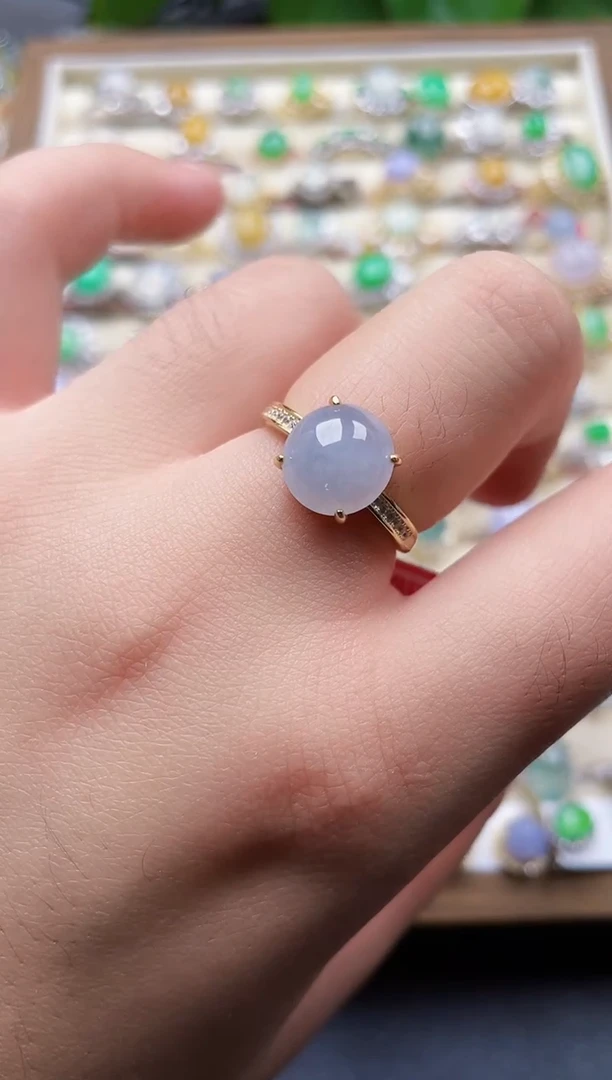 银S925镶嵌戒指翡翠60