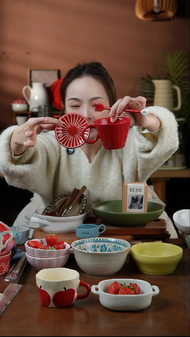 瓷片红色三件套 微瑕 凑满20发货