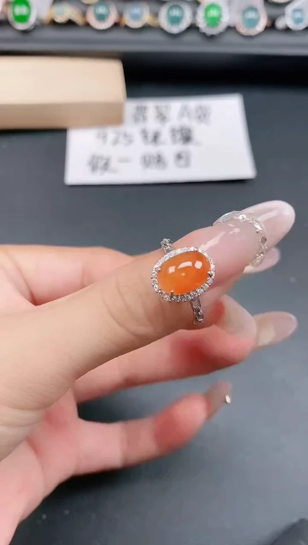 银S925镶嵌戒指翡翠111