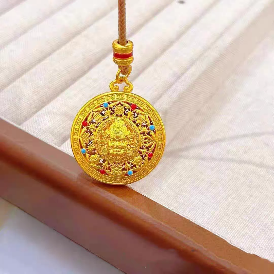 合金吊坠 黄财神八宝罗盘吊坠【赠手工编织绳子】