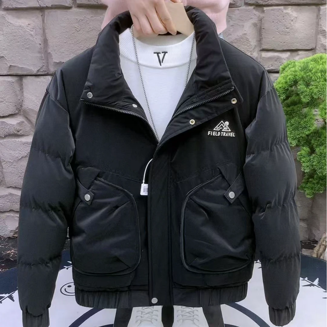 冬季潮流新款韩版男士网红穿搭痞帅休闲立领保暖棉衣081