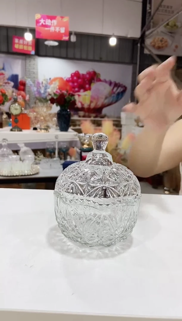 透明冰花糖果罐一个