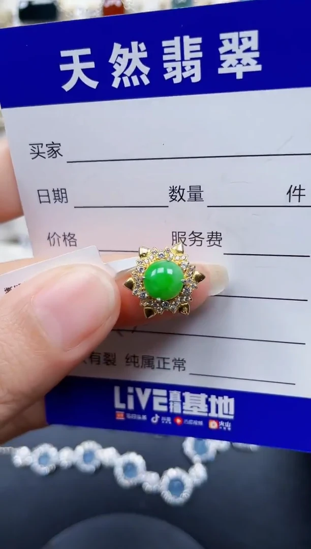 颈饰银S925镶嵌翡翠432