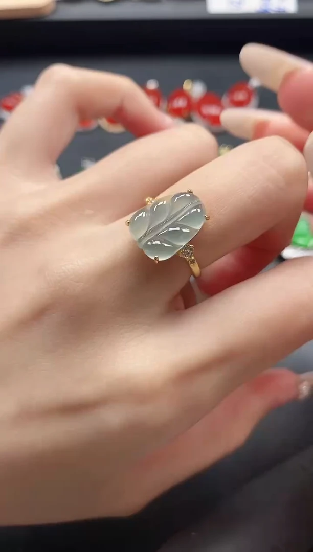 银S925镶嵌戒指翡翠51511