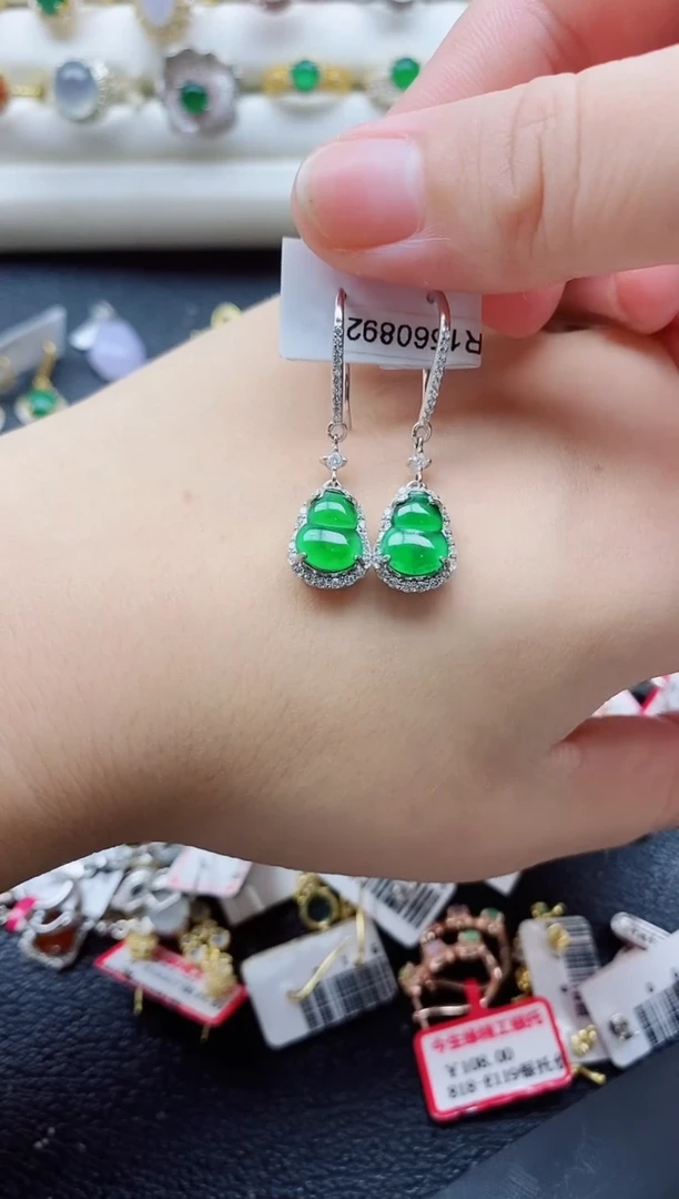 银S925镶嵌戒指翡翠1