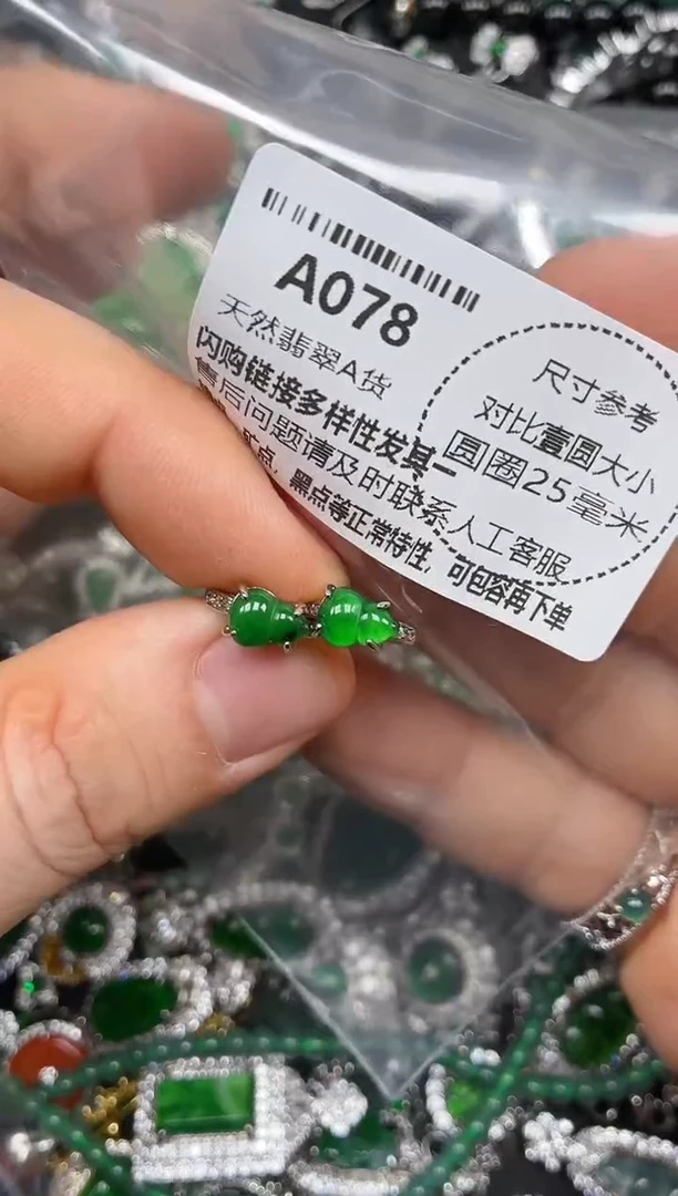 颈饰未镶嵌翡翠A078耳扣
