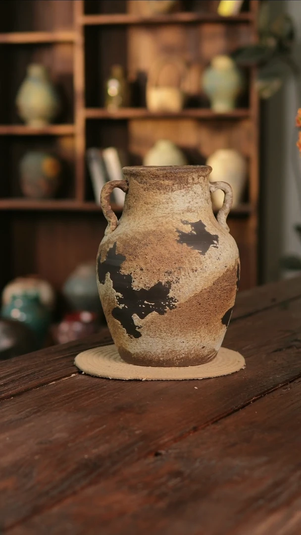 摆件1-163 陶瓷花器高29口径11