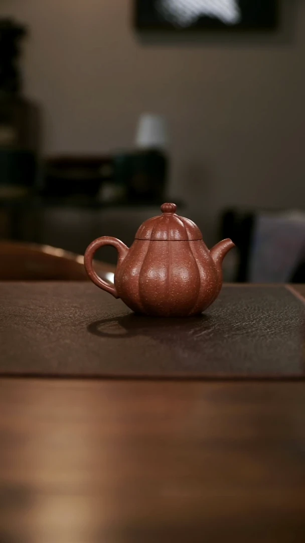 茶壶紫砂粗砂降坡颈纹小文旦