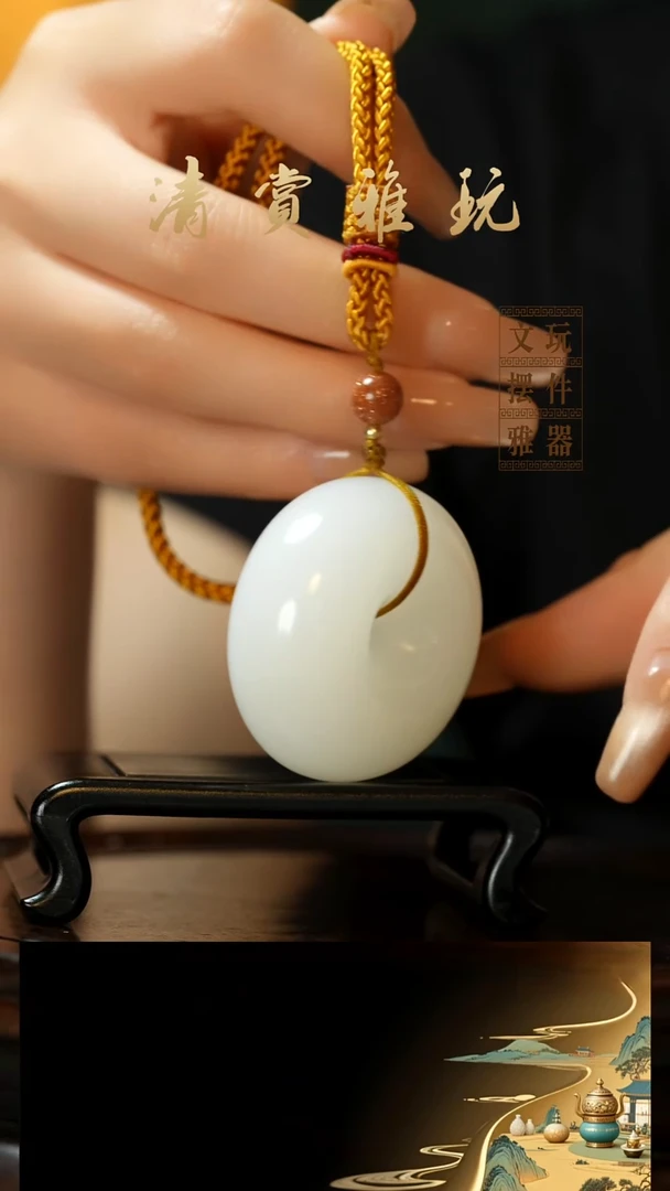 玉《平安扣》手把件摆件